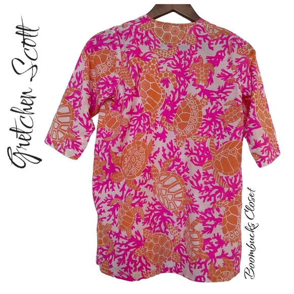 Gretchen Scott Designs Turtle Print Tunic Dress 10 / 12 summer dress - Picture 5 of 12